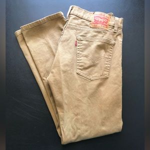 Men’s Levi’s 513 Straight Leg Beige Jeans Size 34x30